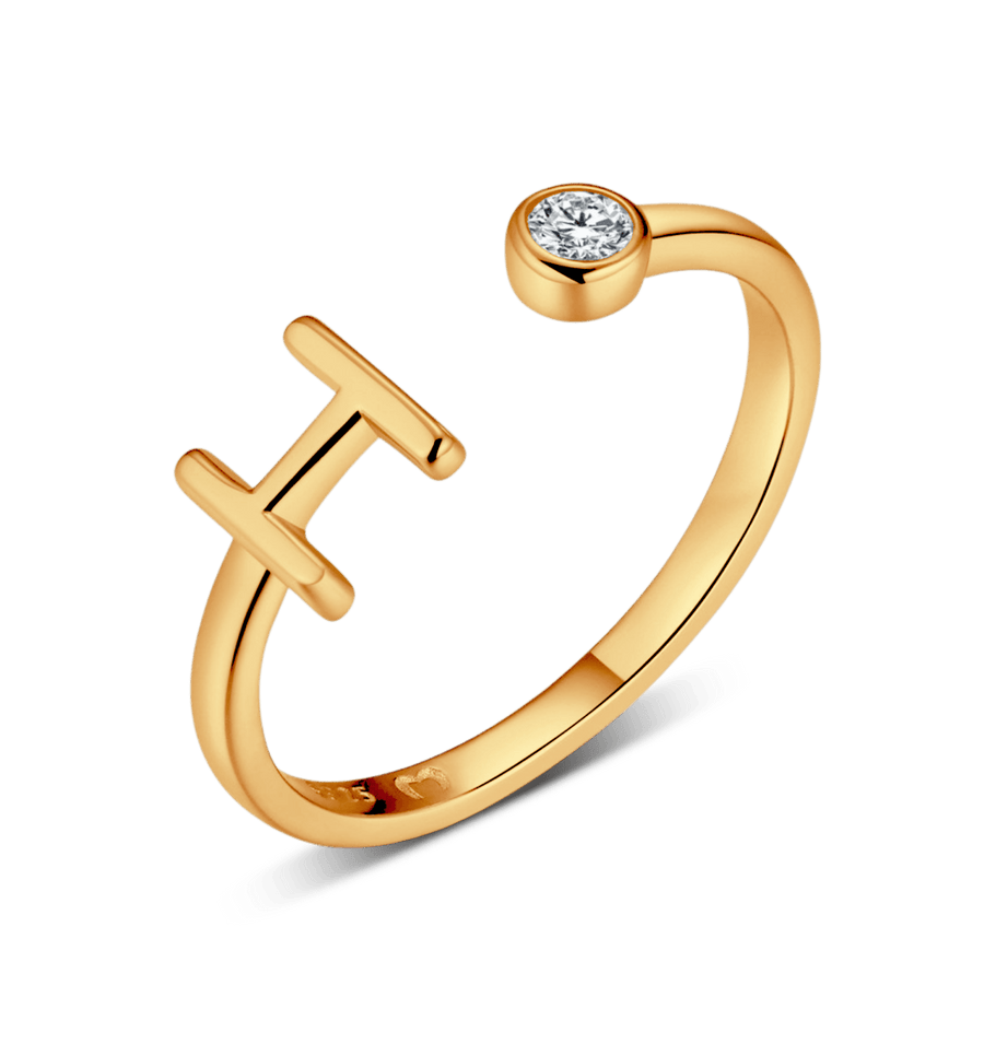 Bague Top Letter · Plaqué Or 18K / H