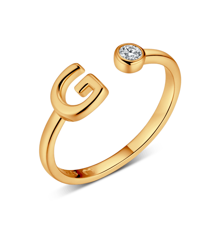 Bague Top Letter · Plaqué Or 18K / G