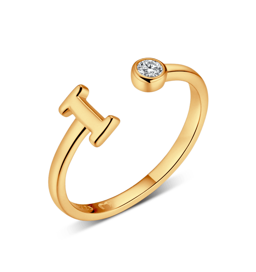 Bague Top Letter · Plaqué Or 18K / I