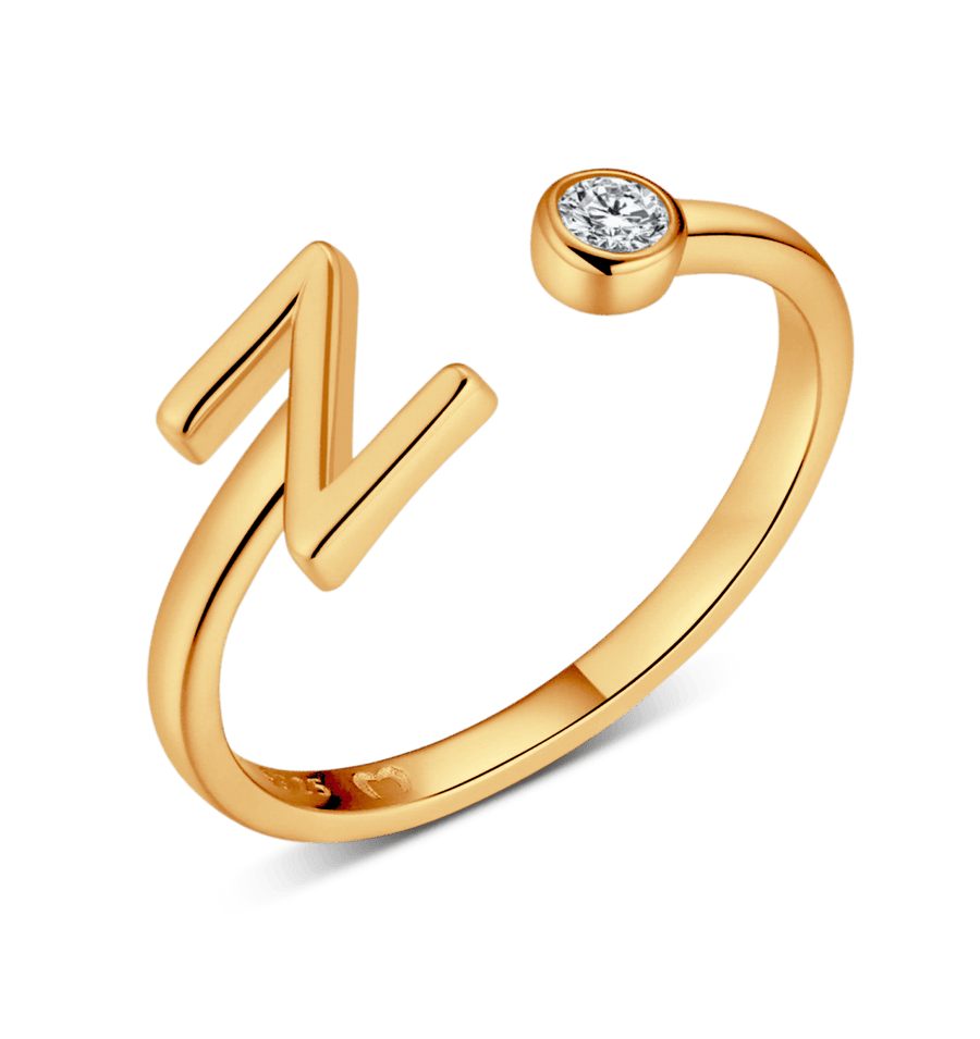 Bague Top Letter · Plaqué Or 18K / Z