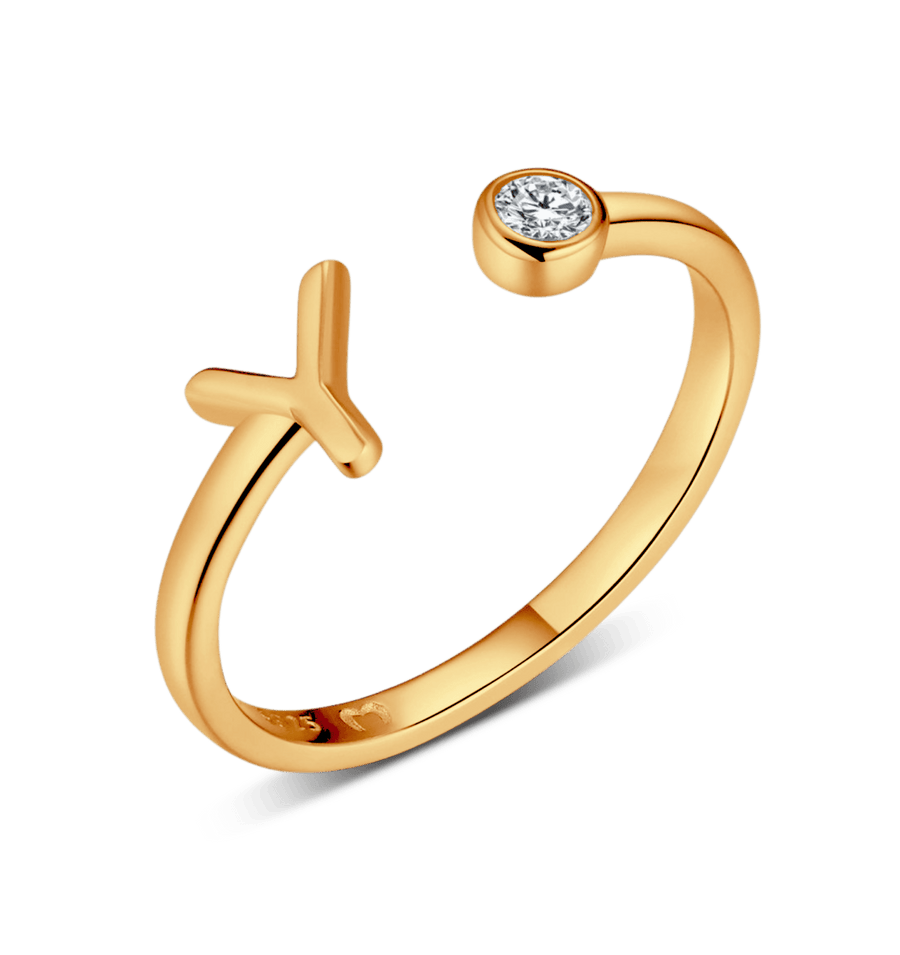 Bague Top Letter · Plaqué Or 18K / Y