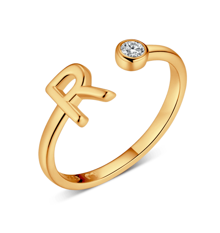 Bague Top Letter · Plaqué Or 18K / R