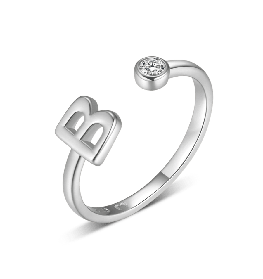 Bague Top Letter · Argent / B