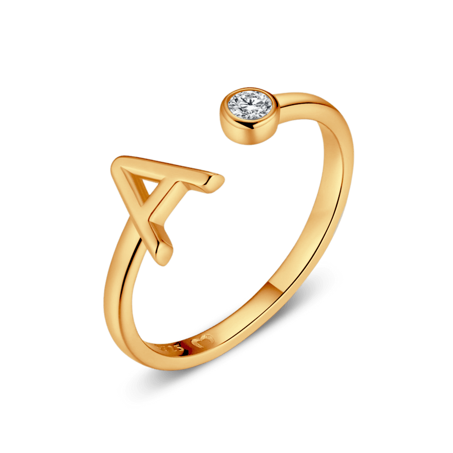 Bague Top Letter · Plaqué Or 18K / A
