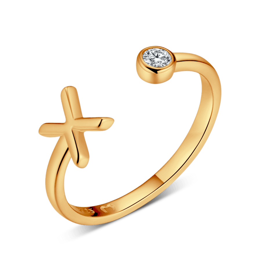 Bague Top Letter · Plaqué Or 18K / X