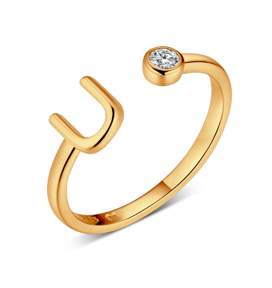 Bague Top Letter · Plaqué Or 18K / U