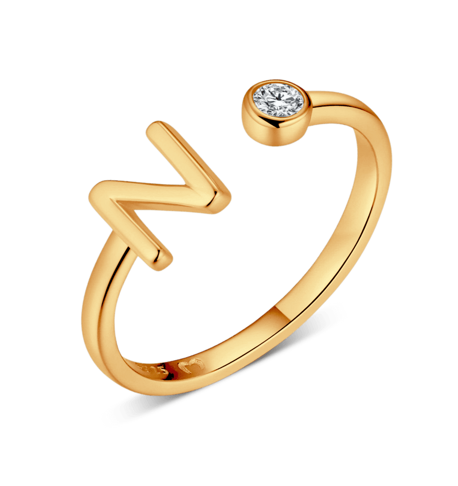 Bague Top Letter · Plaqué Or 18K / N