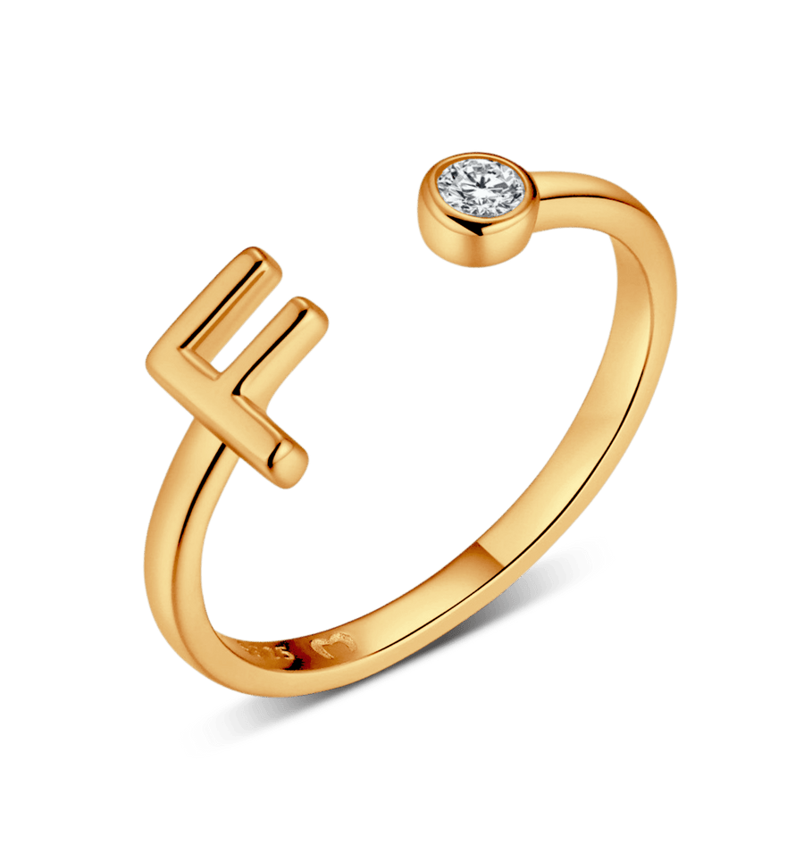 Bague Top Letter · Plaqué Or 18K / F