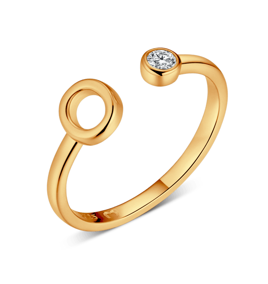 Bague Top Letter · Plaqué Or 18K / O