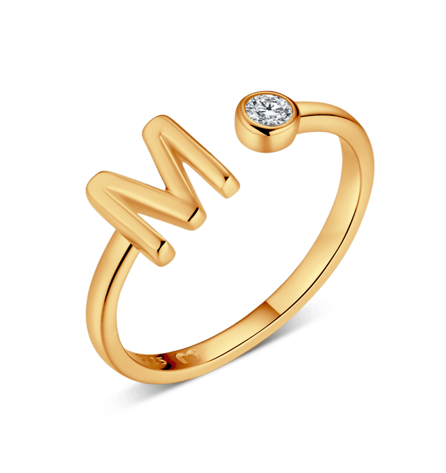 Bague Top Letter · Plaqué Or 18K / M