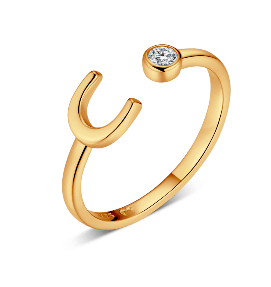 Bague Top Letter · Plaqué Or 18K / C