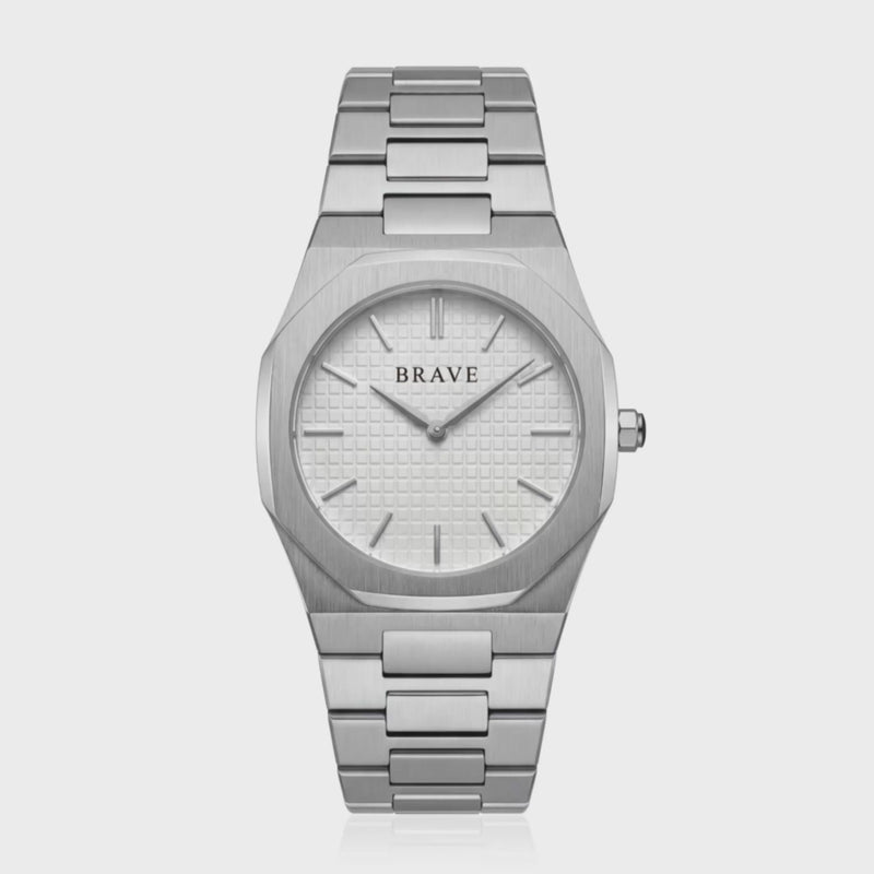 Montre BRAVE ~ Empire Silver-White