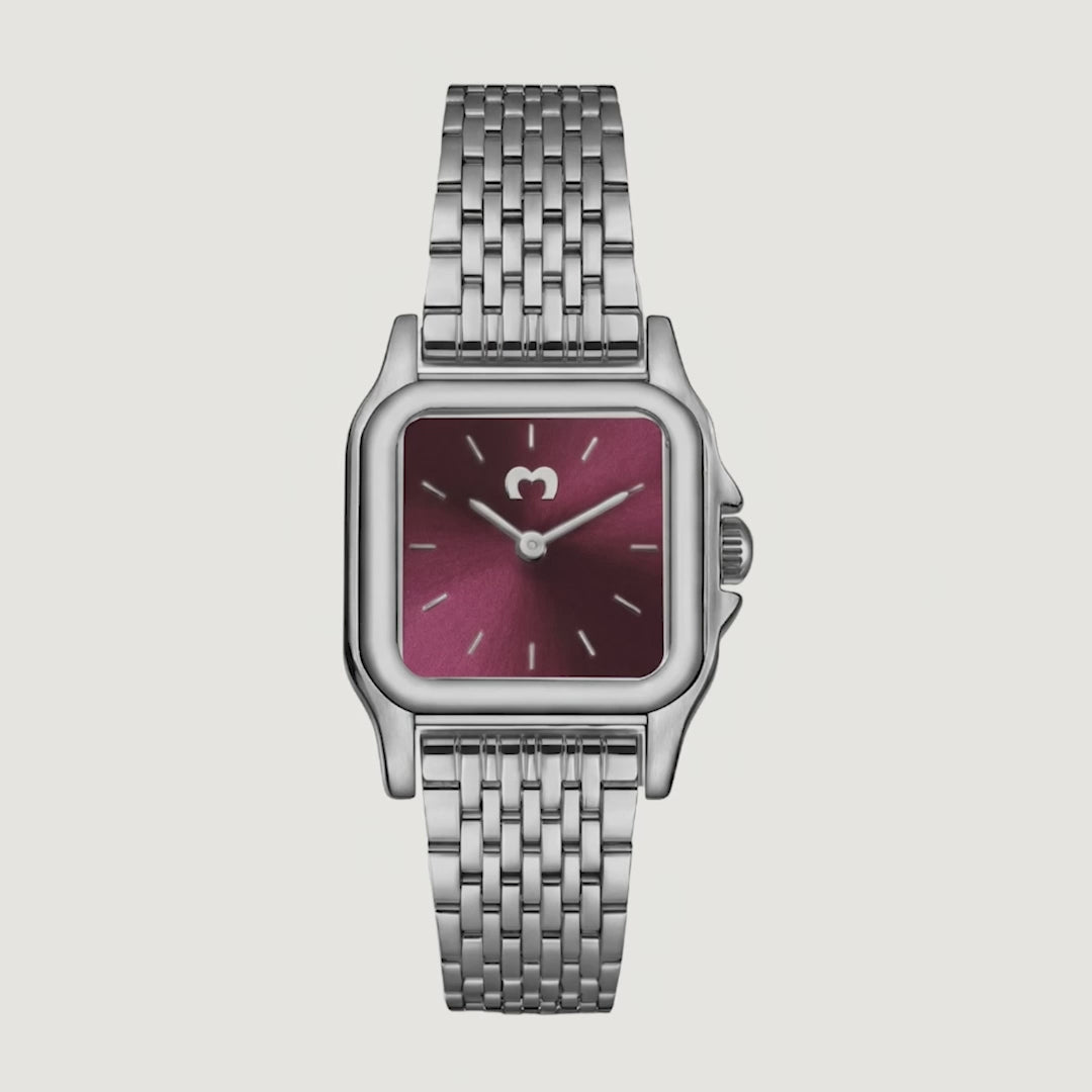 Montre ~ Hampton Silver-Garnet
