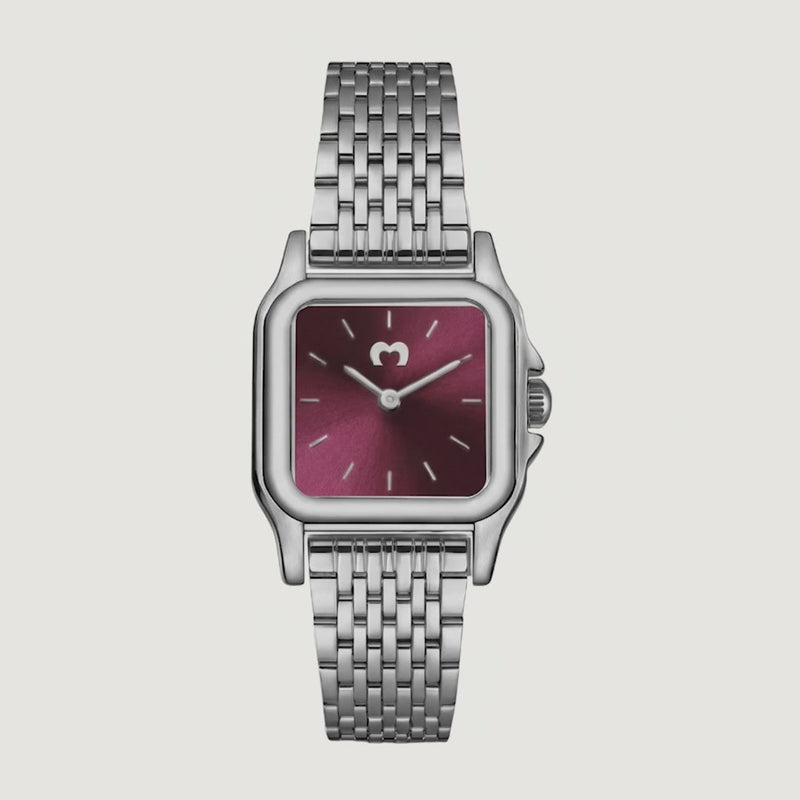 Montre ~ Hampton Silver-Garnet