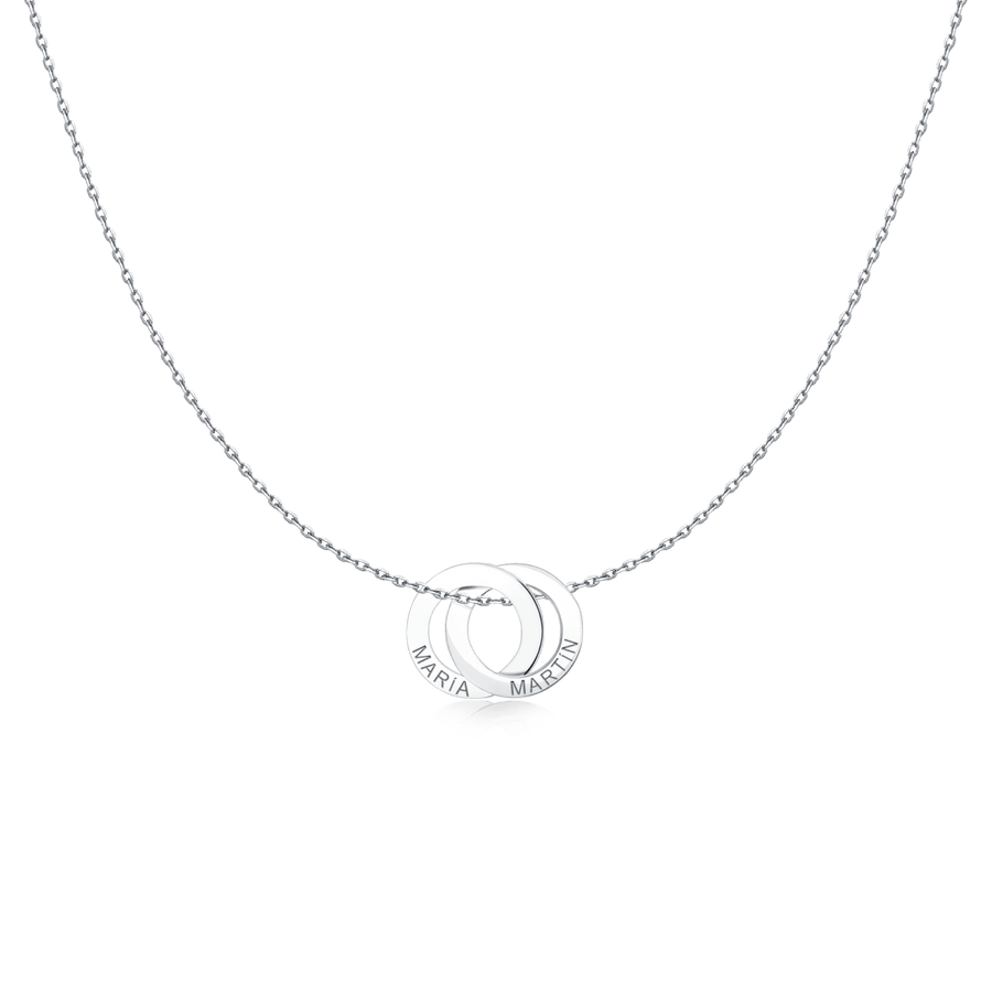 Amity-Halskette – personalisiert · Silber / 2 Namen