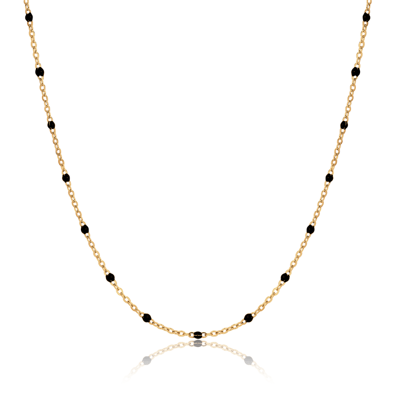 Collier petites billes noires