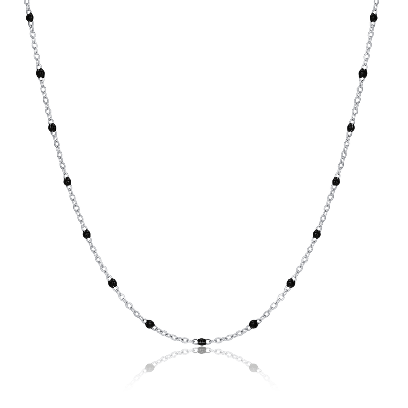 Collier petites billes noires