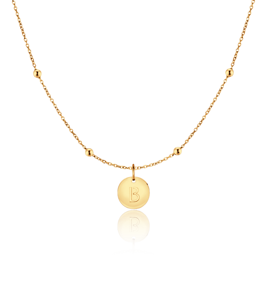Collier cercle initiale · Plaqué Or 18K / B