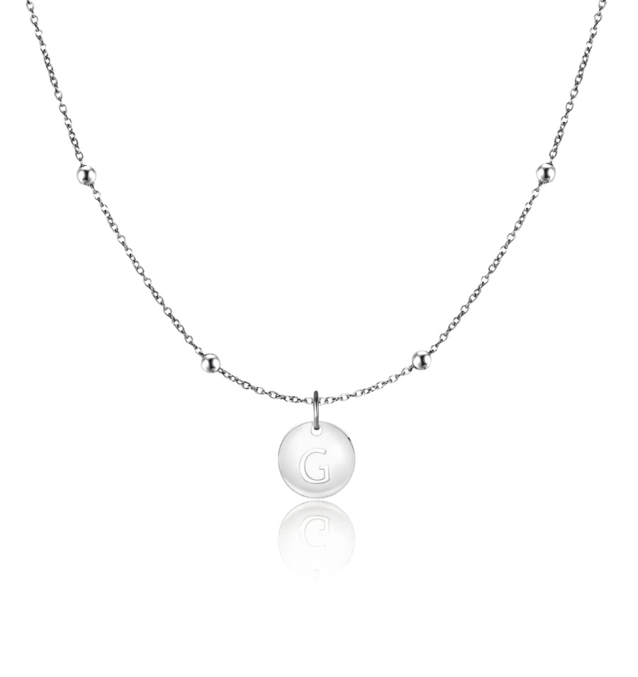 Collier cercle initiale · Argent / G