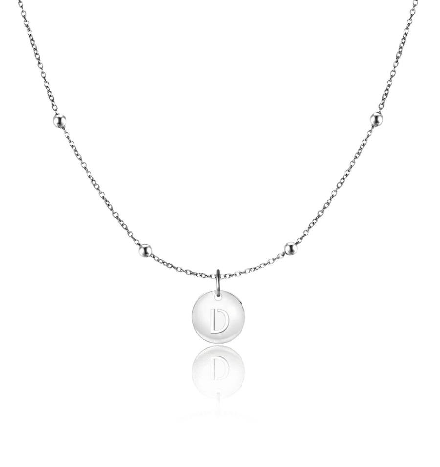 Collier cercle initiale · Argent / D