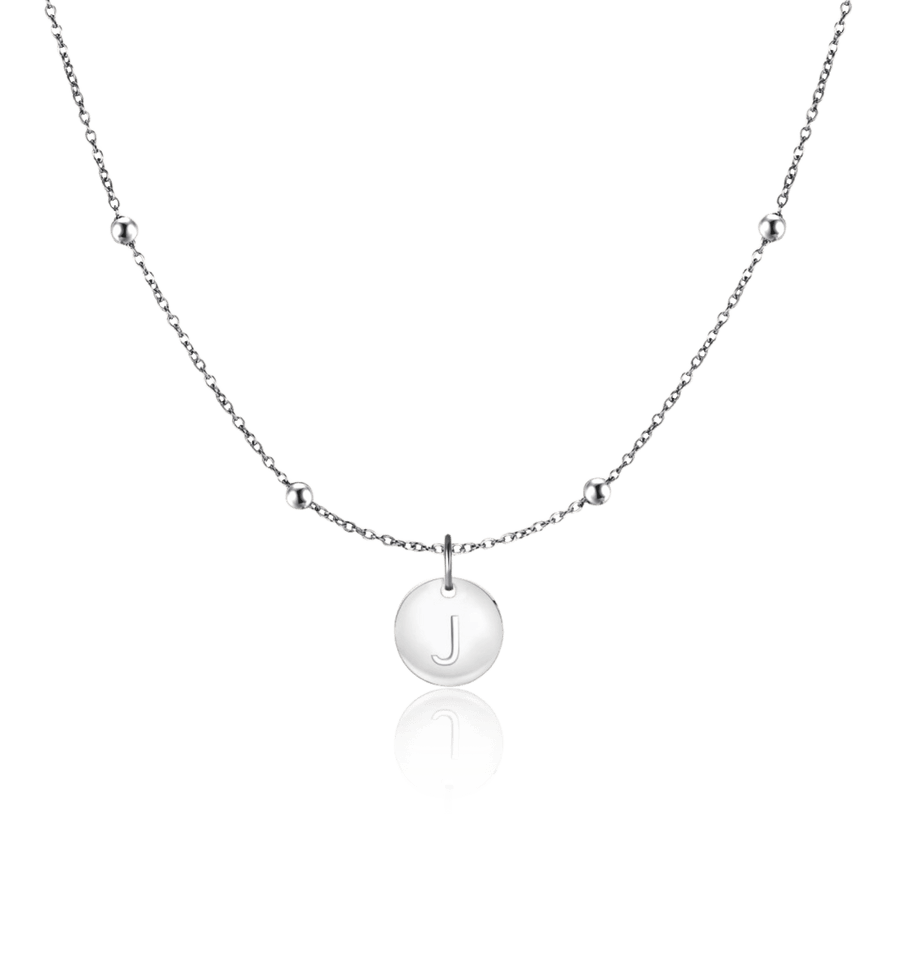 Collier cercle initiale · Argent / J