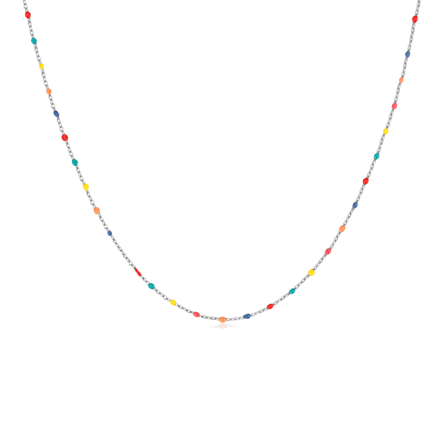 Cocktail-Farben-Halskette · Silber