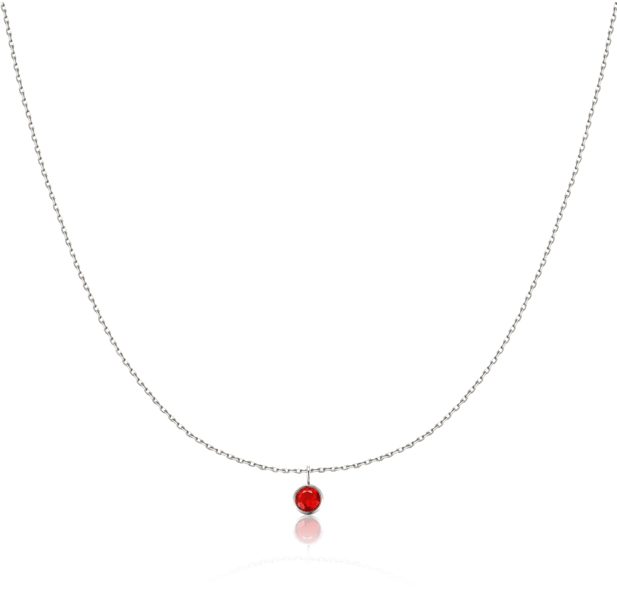 Collier Couleurs de l’année · Argent / 1-Granat / Petite chaîne avec zircone