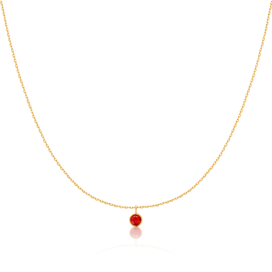 Collier Couleurs de l’année · Plaqué Or 18K / 1-Granat / Petite chaîne avec zircone