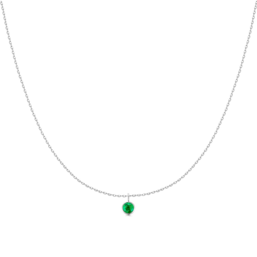 Collier Couleurs de l’année · Argent / 5-Émeraude / Petite chaîne avec zircone