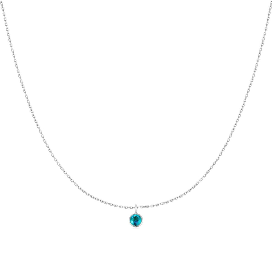 Collier Couleurs de l’année · Argent / 3-Aigue-marine / Petite chaîne avec zircone