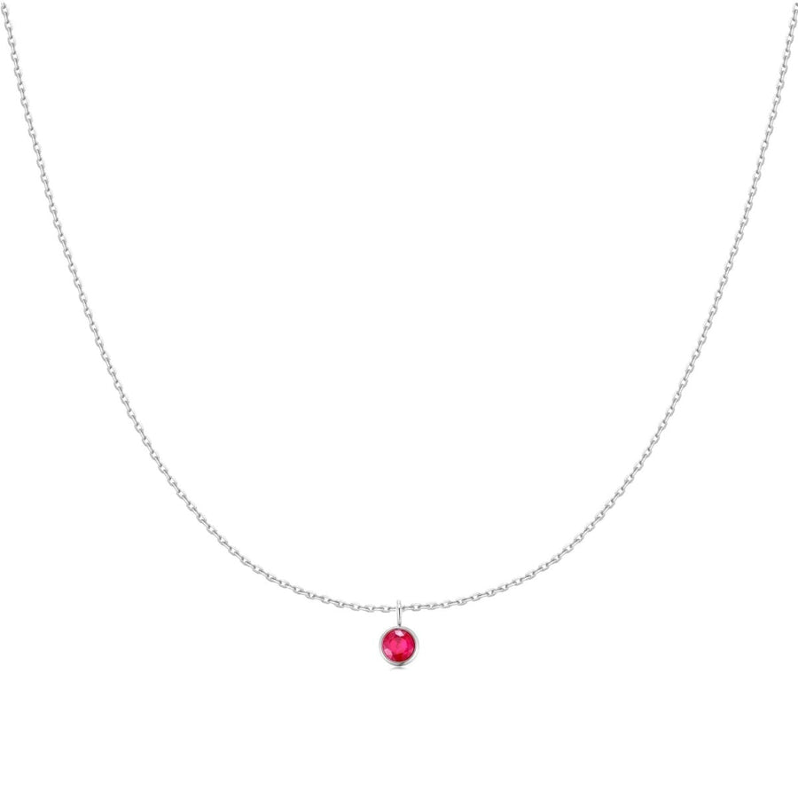 Collier Couleurs de l’année · Argent / 7-Rubis / Petite chaîne avec zircone
