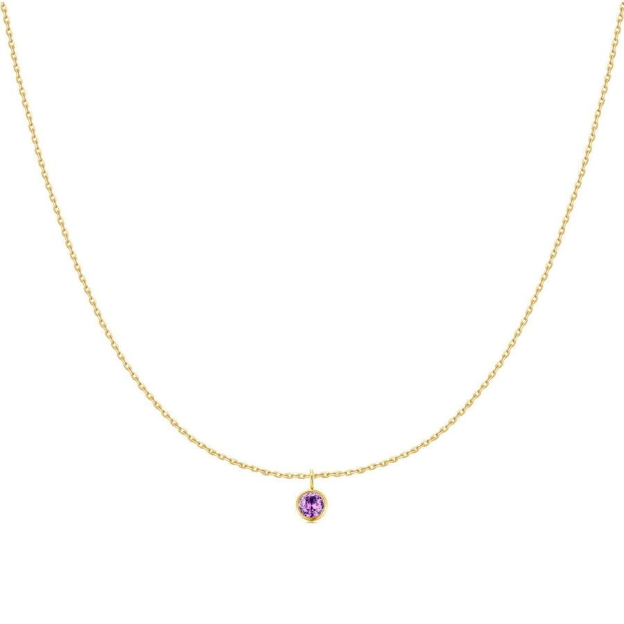 Collier Couleurs de l’année · Plaqué Or 18K / 2-Améthyste / Petite chaîne avec zircone