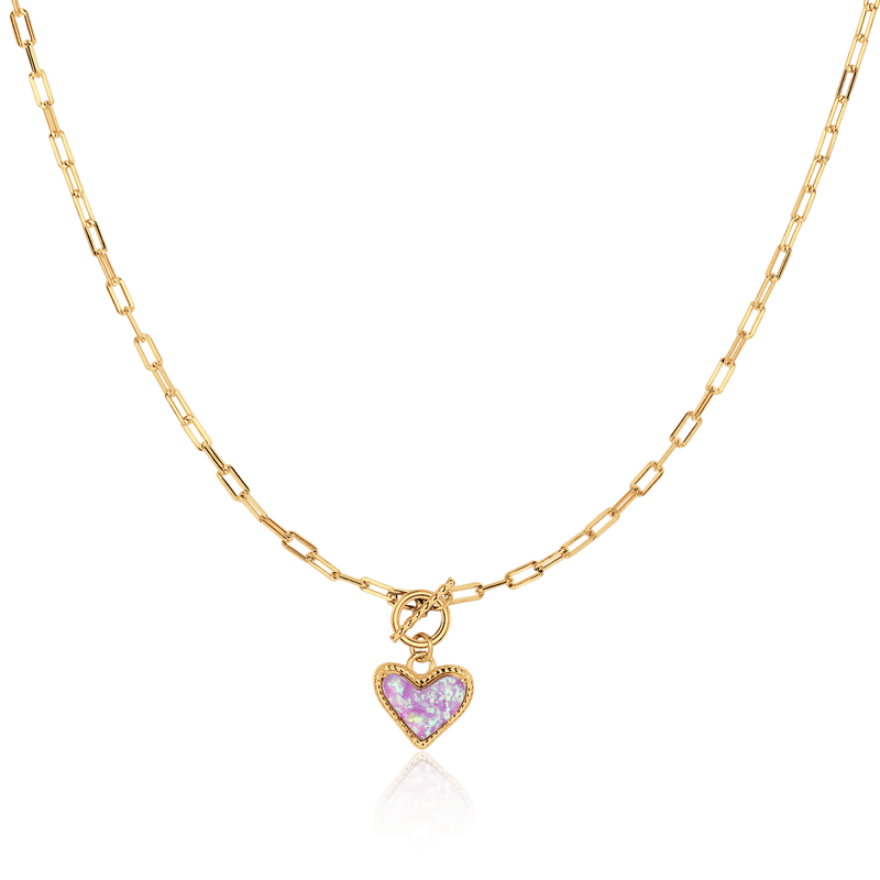 Collier cœur minéral