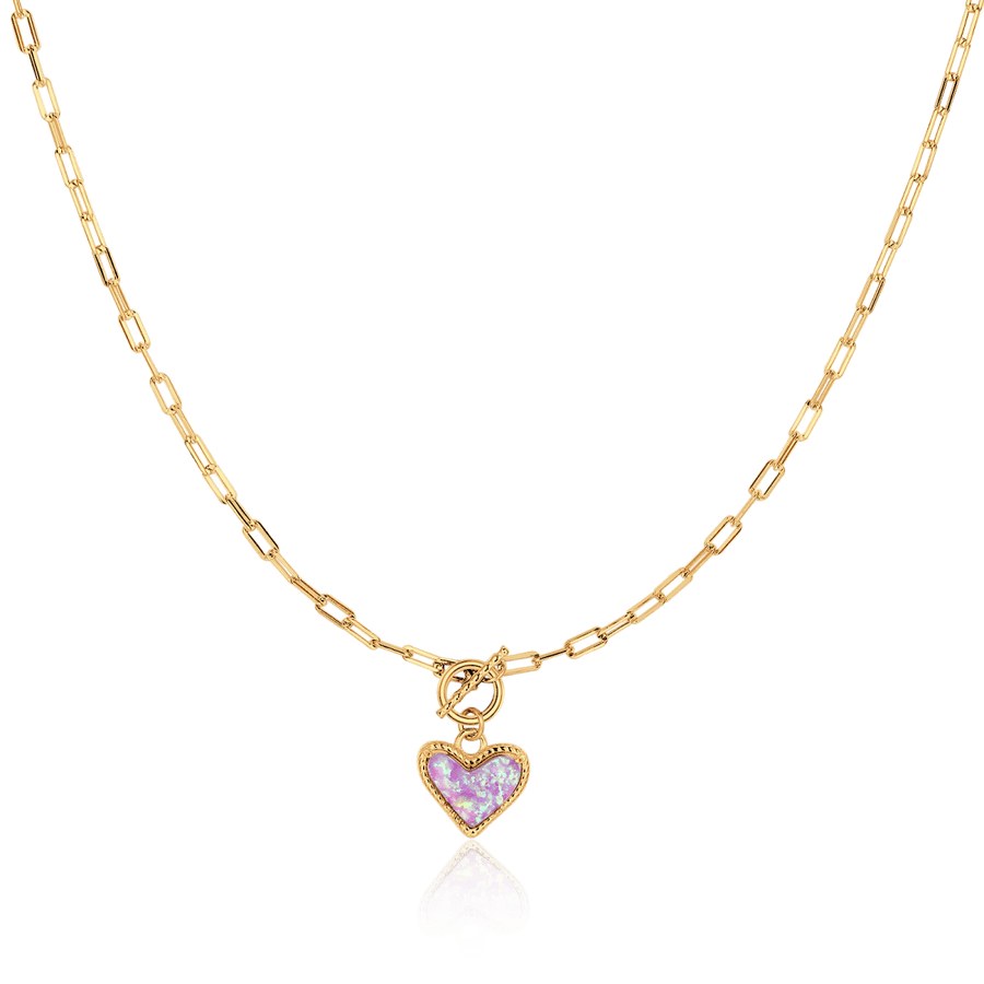 Collana Mineral Heart · Placcatura in Oro 18K / Opale