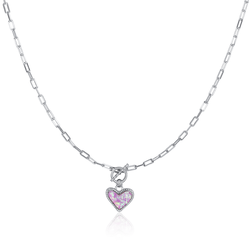 Collier cœur minéral