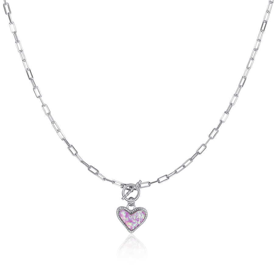 Collana Mineral Heart · Argento / Opale
