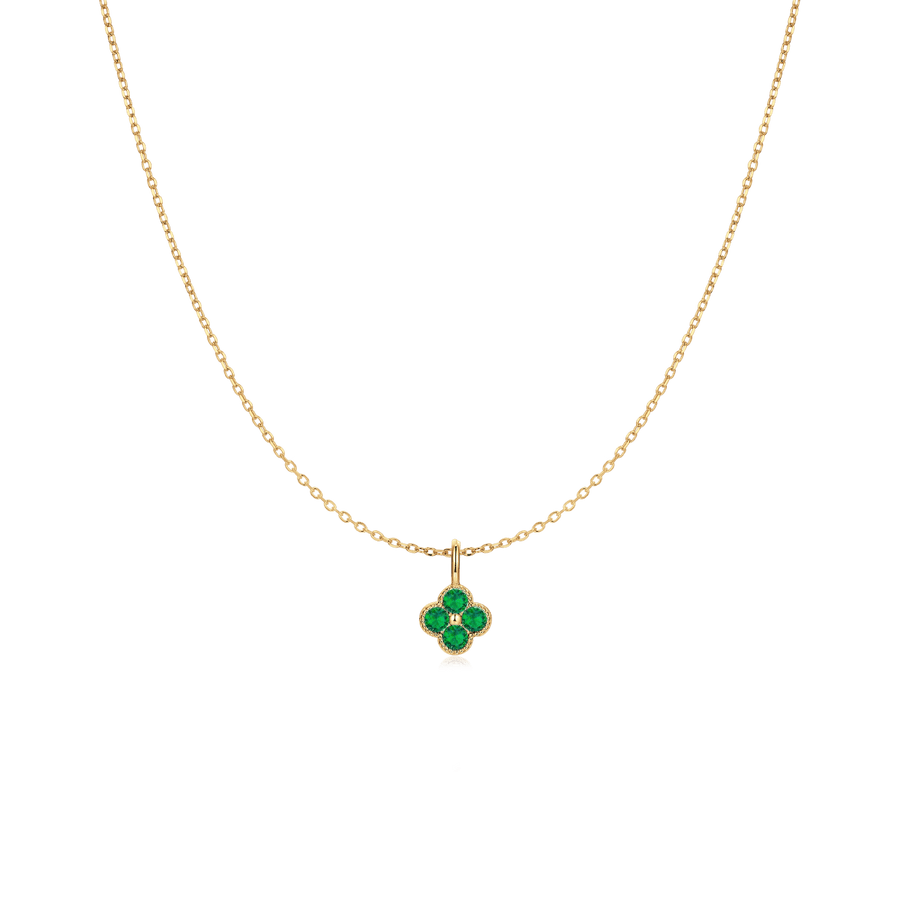 Collier Fleurs Saisonnières · Plaqué Or 18K / Esmeralda