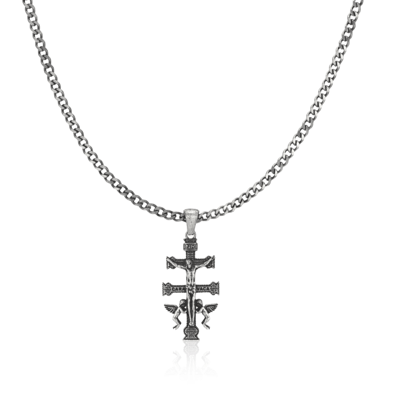 Collier homme BRAVE Croix de Caravaca