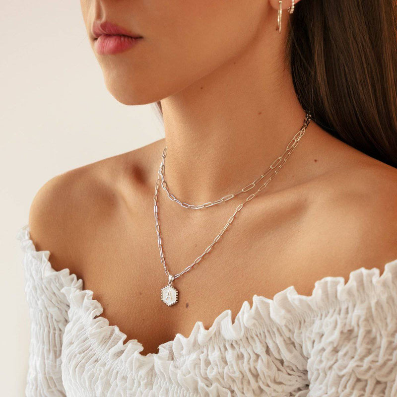 Collier initiale à chaînes