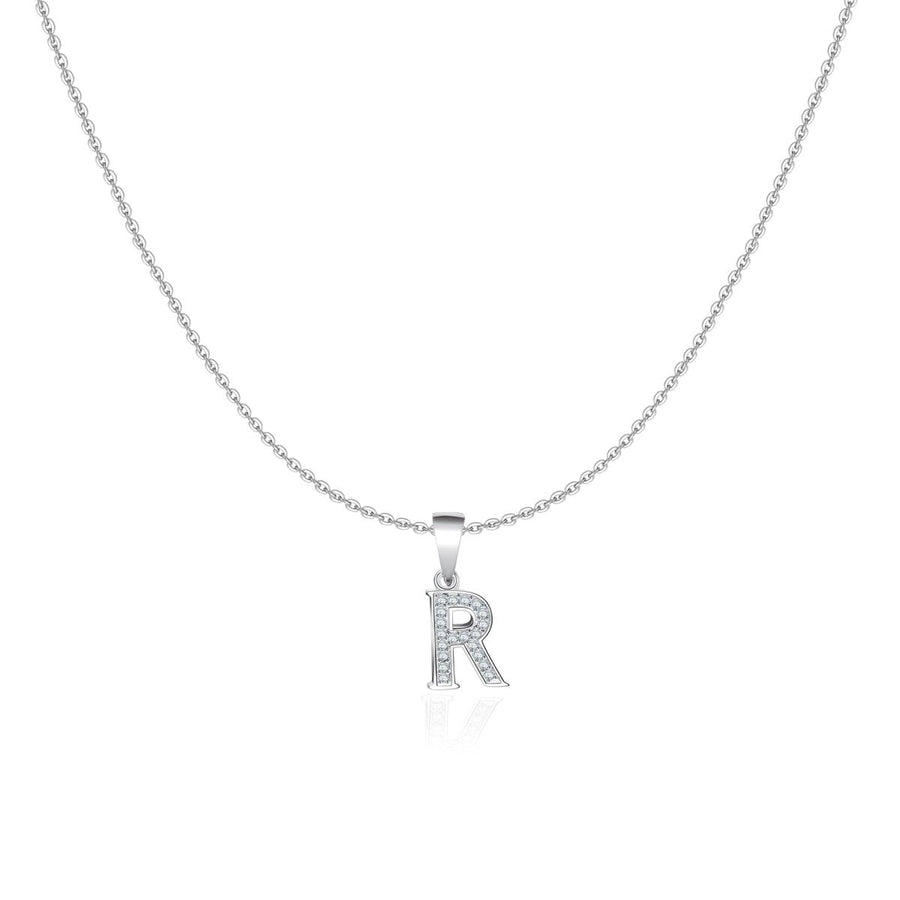 Halskette Glänzende Buchstaben · Silber / R