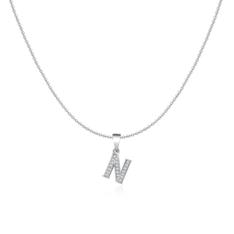 Halskette Glänzende Buchstaben · Silber / N