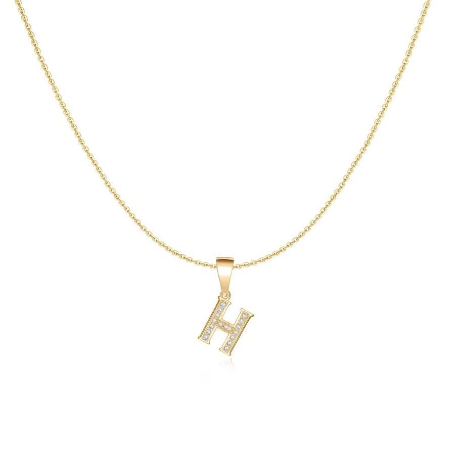 Halskette Glänzende Buchstaben · 18K-Vergoldung / H
