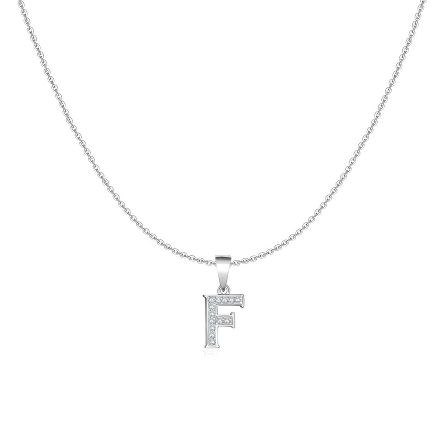 Halskette Glänzende Buchstaben · Silber / F