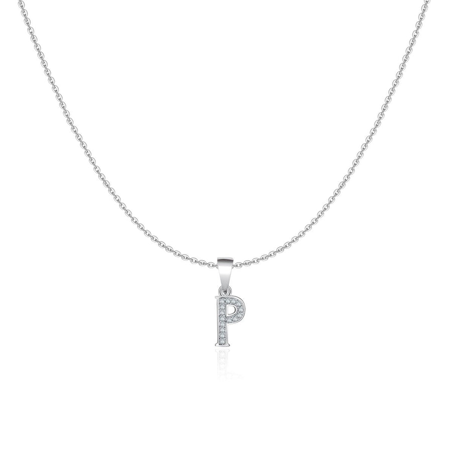 Halskette Glänzende Buchstaben · Silber / P