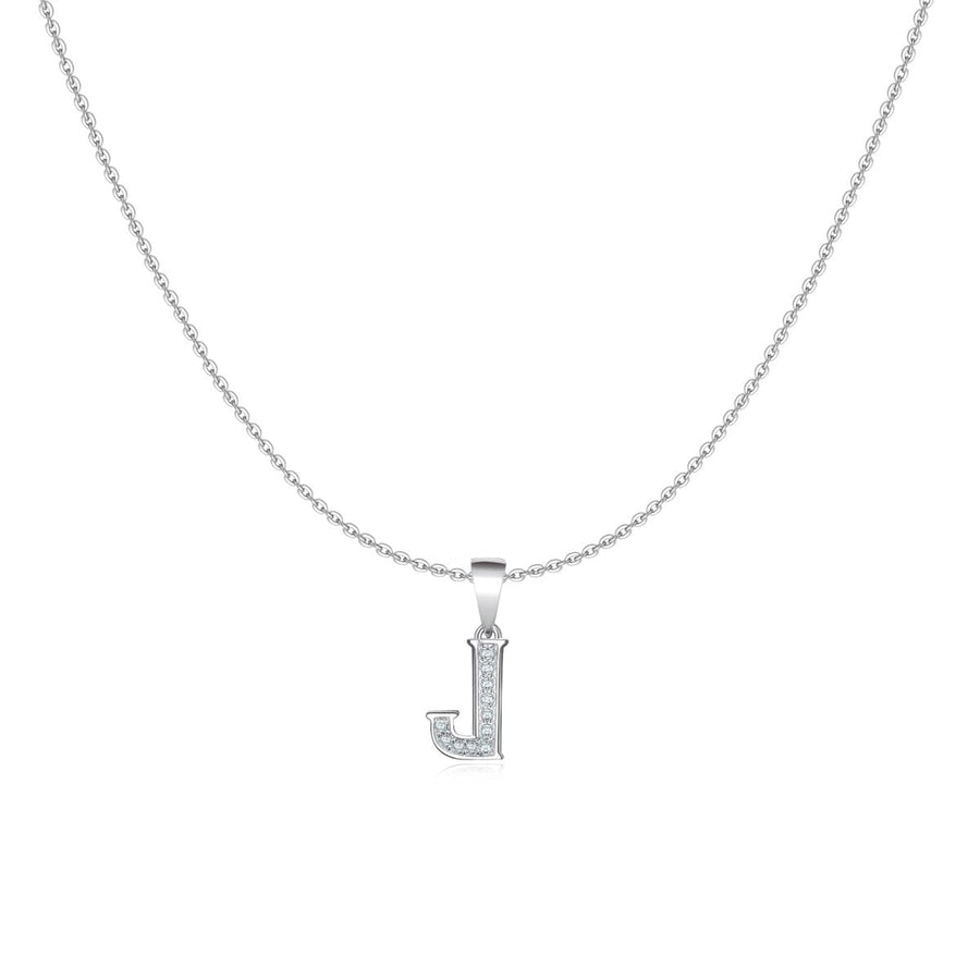 Halskette Glänzende Buchstaben · Silber / J