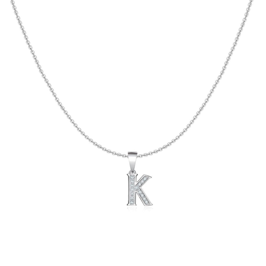 Halskette Glänzende Buchstaben · Silber / K