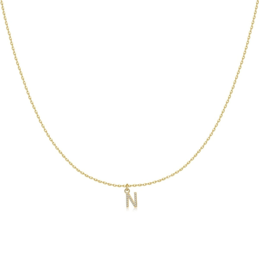 Collana Little Iniziale · Placcatura in Oro 18K / Set (Catenina + Lettera) / N