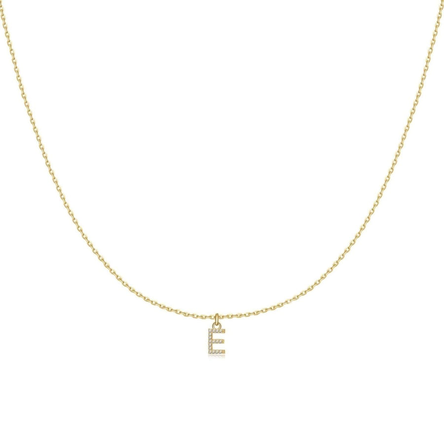 Collana Little Iniziale · Placcatura in Oro 18K / Set (Catenina + Lettera) / E