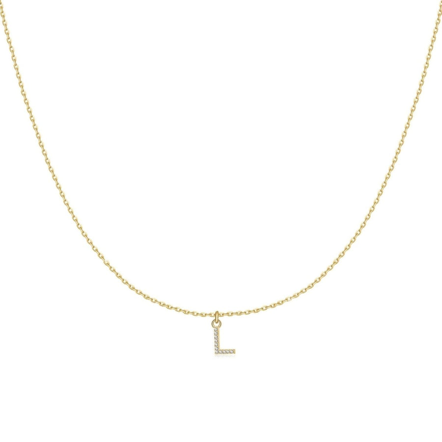 Collana Little Iniziale · Placcatura in Oro 18K / Set (Catenina + Lettera) / L