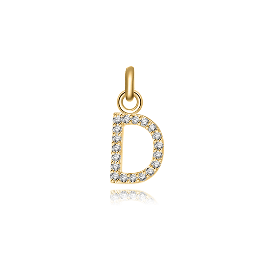 Collana Little Iniziale · Placcatura in Oro 18K / Solo Lettera / D